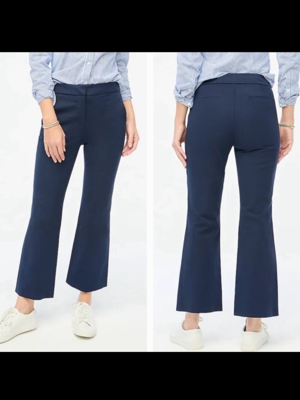 EUC Women's J. CREW‎ Kelsey Flare Pant Wide Leg Ankle Navy | Size 6